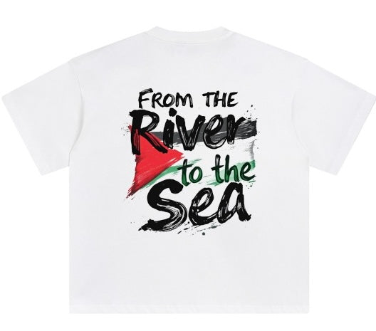 BUCKS SZN - WHITE AND BLACK PALESTINE T-SHIRT UNISEX