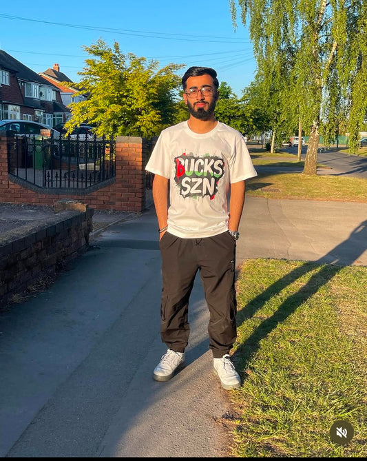 BUCKS SZN - WHITE AND BLACK PALESTINE T-SHIRT UNISEX