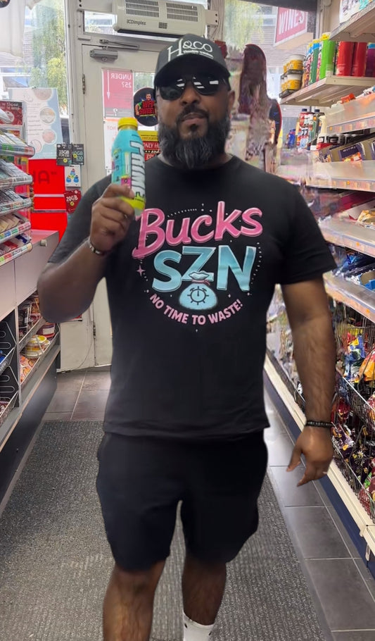 BUCKS SZN - BLACK & PINK UNISEX T SHIRT